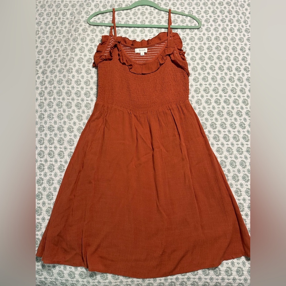 Women’s Boutique Size Small Orange Linen Dress with Liner